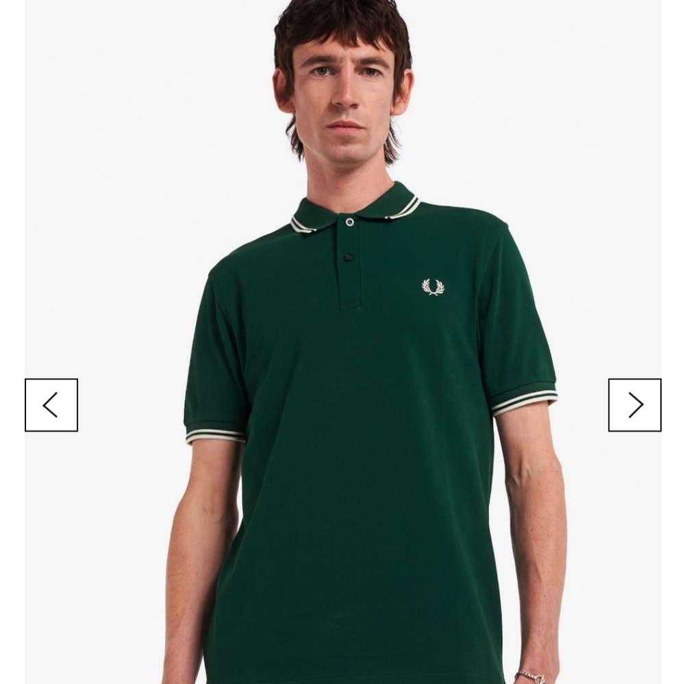Fred Perry size Small Green and white polo